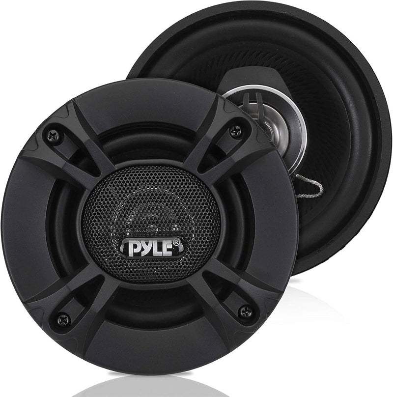 Pyle Seasonal & permanent compatible Pyle 2-Way Universal Car Stereo Speakers - 240W 4 Inch Coaxial Loud Pro Audio Car Speaker Universal OEM Quick Replacement Component Speaker Vehicle Door/Side Panel Mount Compatible PL412BK (Pair) Modern versatile shape - Image 1