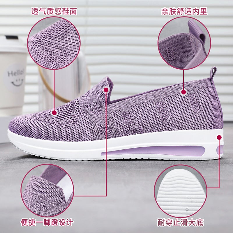 Elderly Women'S Shoes, Summer Mom'S Shoes, Middle-Aged And Elderly Sports Shoes, One-Legged Breathable Mesh Shoes, Women'S Non-Slip Walking Shoes For The Elderly - Image 5