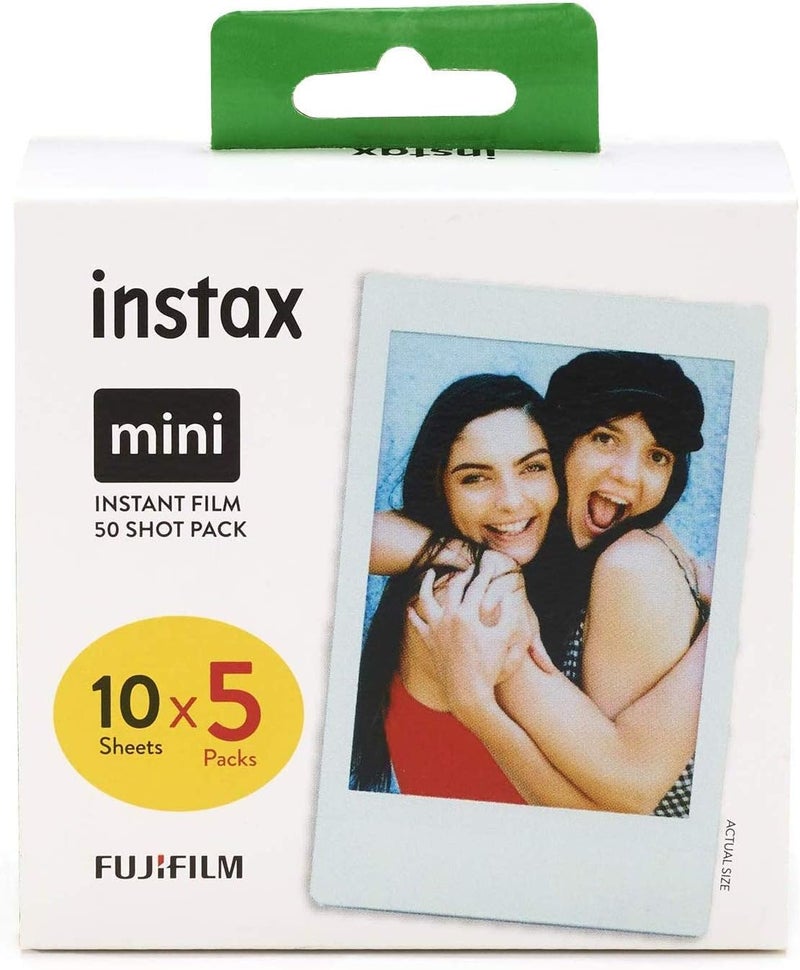 إنستاكس فيلم Fujifilm Mini الفوري – بإطار أبيض (50 تعريضًا | حزمة قيمة 5×10) – فيلم فقط - Image 1