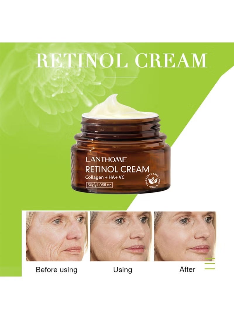 Lanthome Retinol Cream with Collagen, HA and VC, Anti Aging Cream to Reduce Fine Lines and Wrinkles, Retinol Face Moisturizer for Face Neck and Eyes, 50g - Image 5