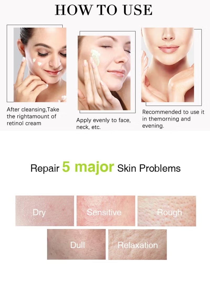 Lanthome Retinol Cream with Collagen, HA and VC, Anti Aging Cream to Reduce Fine Lines and Wrinkles, Retinol Face Moisturizer for Face Neck and Eyes, 50g - Image 4