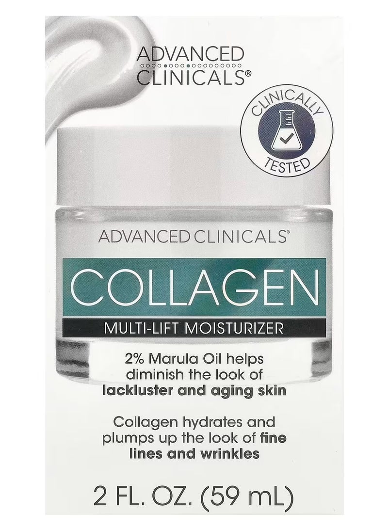 أدفانسد كلينيكال كريم الكولاجين من شركة أدفانسد كلينيكالز، مرطب للوجه، متعدد الاستخدامات، كولاجين ممتلئ، يشد البشرة وينعم الخطوط الدقيقة، يرهل الجلد، التجاعيد، لوشن مضاد للتجاعيد للعناية بالبشرة، حمض الهيالورونيك، 2 أونصة سائلة - Image 2