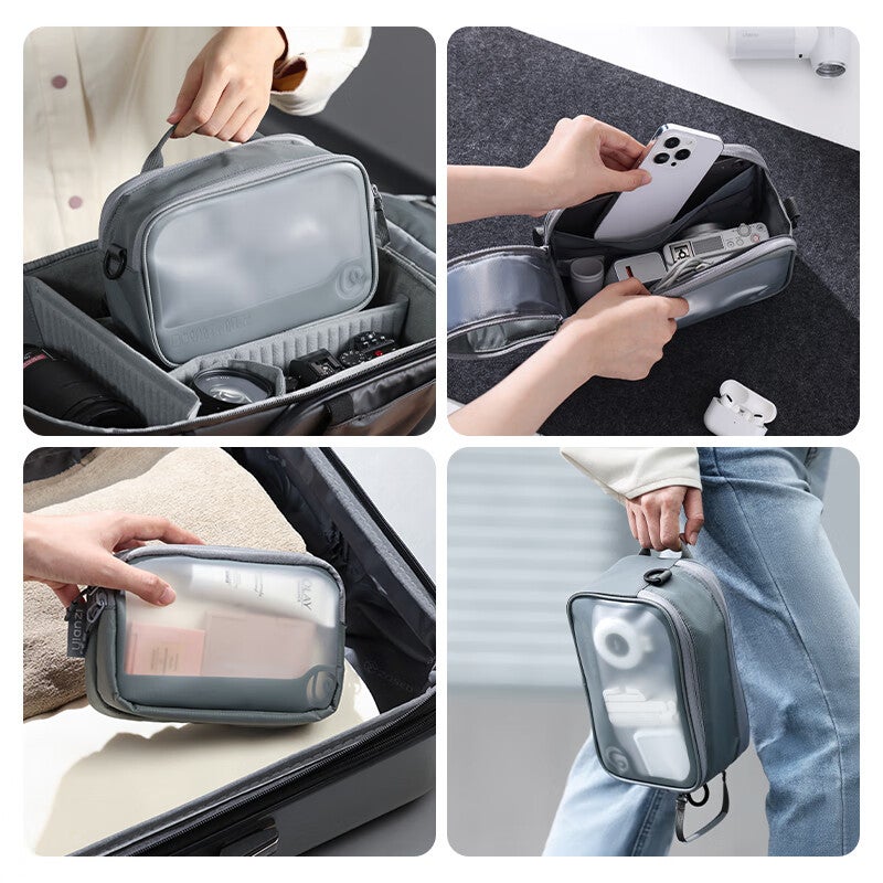 JD Jing Zao Ulanzi Multifunctional Photography Storage Bag Portable Travel Earphone Case Shockproof Organizer Cable Charger USB Drive Memory Card BP15 Transparent Mini Storage Bag - Image 2