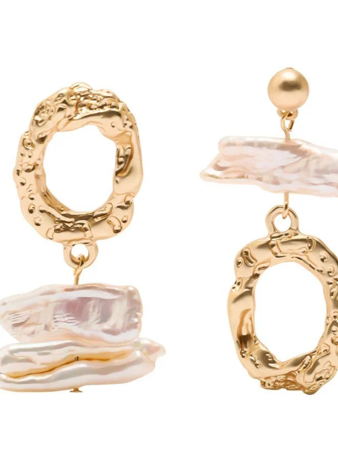 PARFOIS Asymmetrical Earrings With Pearls