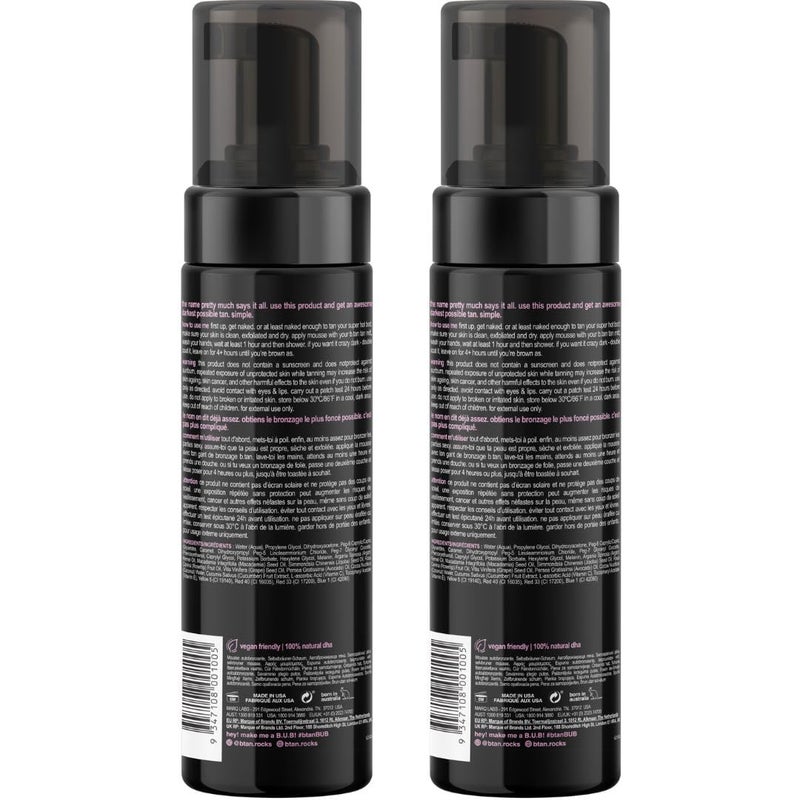b tan b.tan Ultra Dark Self Tanner Mousse Bundle | I Want The Darkest Tan Possible - Fast, 1 Hour Express Sunless Tanning Foam, Golden Bronzing Glow, Face & Body, No Fake Tan Smell, 6.7 Fl Oz, Pack of 2 - Image 2
