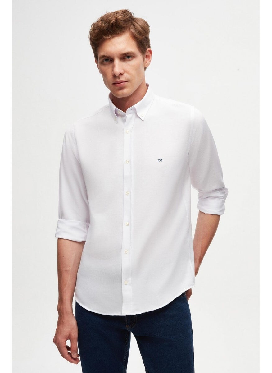 Slim Fit White Oxford Button-down Collar Easy Ironable Embroidered Detailed Cotton Shirt 4HC02ORT03265 - pzsku/Z2058CA09465323497301Z/45/_/1728060251/b55a182a-34dd-4e0c-934d-207a85c67aca