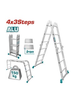 TOTAL Total Multi Purpose Aluminum Ladder 4*3 steps THLAD04431  - Image 3