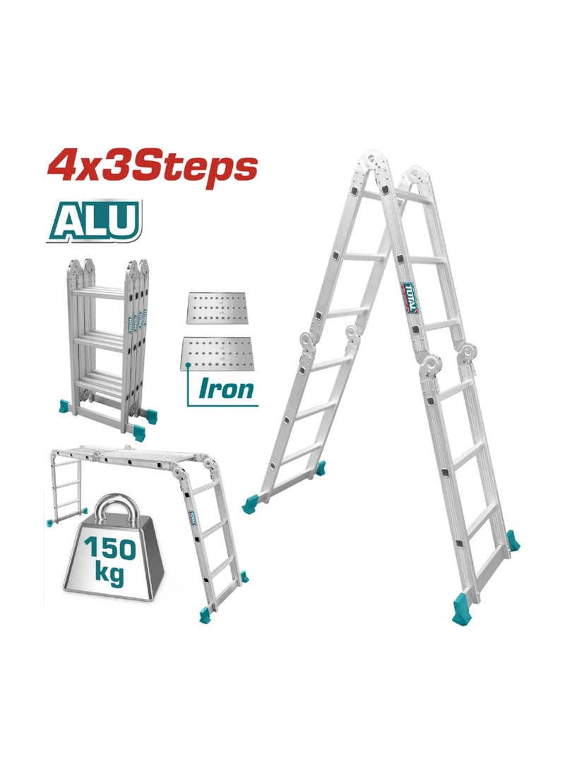 TOTAL Total Multi Purpose Aluminum Ladder 4*3 steps THLAD04431  - Image 3