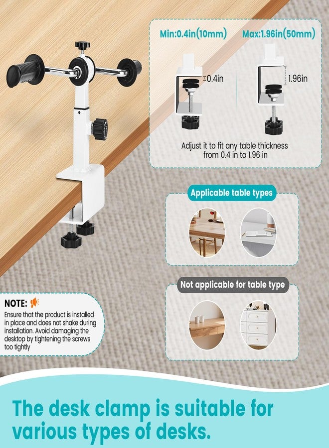 RACOC Arm Bike for Physical Therapy with Anti Slip, Desktop Clamp Design, Adjustable Resistance Exerciser for Arm and Shoulder Workout, Suitable for Tabletops 0.4-1.95 in Thick - Image 5