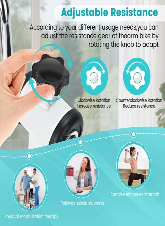 RACOC Arm Bike for Physical Therapy with Anti Slip, Desktop Clamp Design, Adjustable Resistance Exerciser for Arm and Shoulder Workout, Suitable for Tabletops 0.4-1.95 in Thick - Image 3