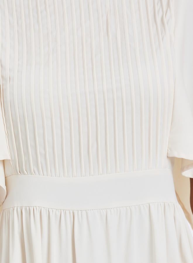 Styli Solid Irregular Sleeve Holiday Party Maxi Dress - Image 4