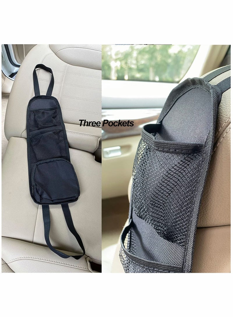 SYOSI 2 Pcs Car Seat Side Organizer, Auto Seat Storage Hanging Bag, Phones, Drink, Stuff Holder with Mesh, Pocket for Cars, SUV, Truck - Image 5