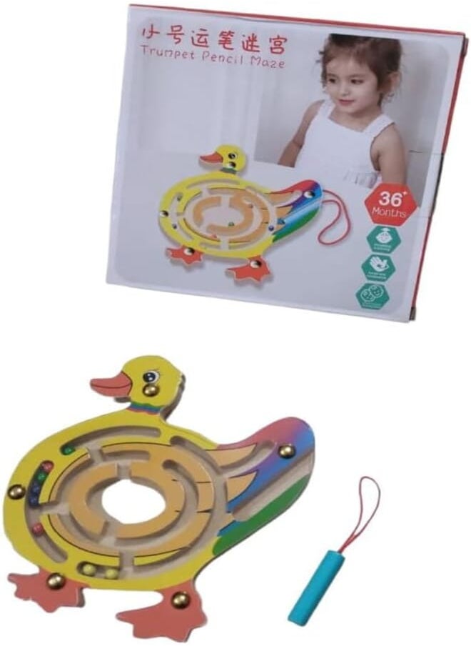 Al Safwa AlSafwa Animal Maze with Duck Shape Magnet Pen, Multicolor, W27-7-C 