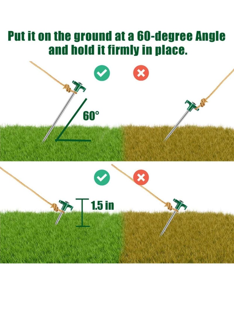Excefore Tent Stakes, 10 Pcs Heavy Duty Tent Stakes Pegs, Outdoor Camping Windproof Professional Ground Stakes, Metal Tent Pegs for All Kinds of Ground, Specially Designed for Tent Canopies - Image 2