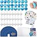 Maitys 144 Pcs Travel Party Earth Stress Balls Airplane Keychain Passport Book with Assorted Travel Stickers for Scrapbooks Organza Bags for Adults Adventure Theme Party Supplies - Image 2