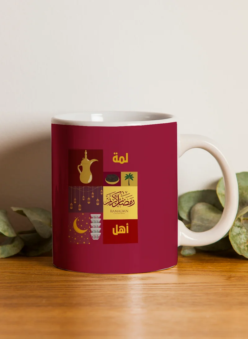 لوحة كوب ١١ أونصة من السيراميك بتصميم رمضان كريم