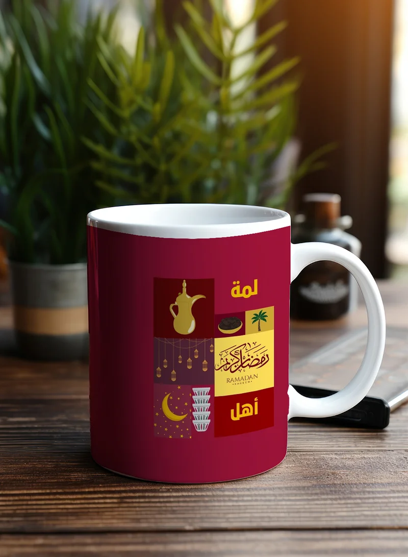 لوحة كوب ١١ أونصة من السيراميك بتصميم رمضان كريم