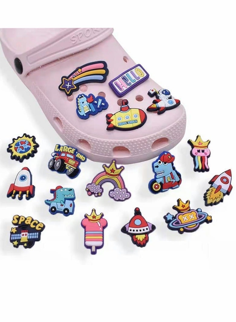 KASTWAVE Shoe Decoration Charms, 60 Pcs Random Different Shoe Charm for Selected Shoe Charms for Clog Shoes Decoration, Fashion for DIY Shoe, Rainbow Shoe Charms, Wristband Charms, Bracelet & Party Gift - Image 3