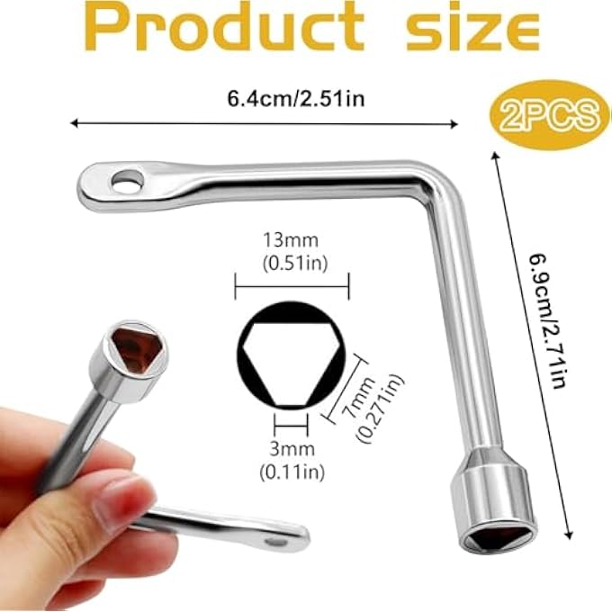 2PCS TRIANGLE KEY, DURABLE ZINC ALLOY L-TYPE BIN KEY FOR GAS METER, ELEVATOR, AND UTILITY ACCESS POINTS - Image 2