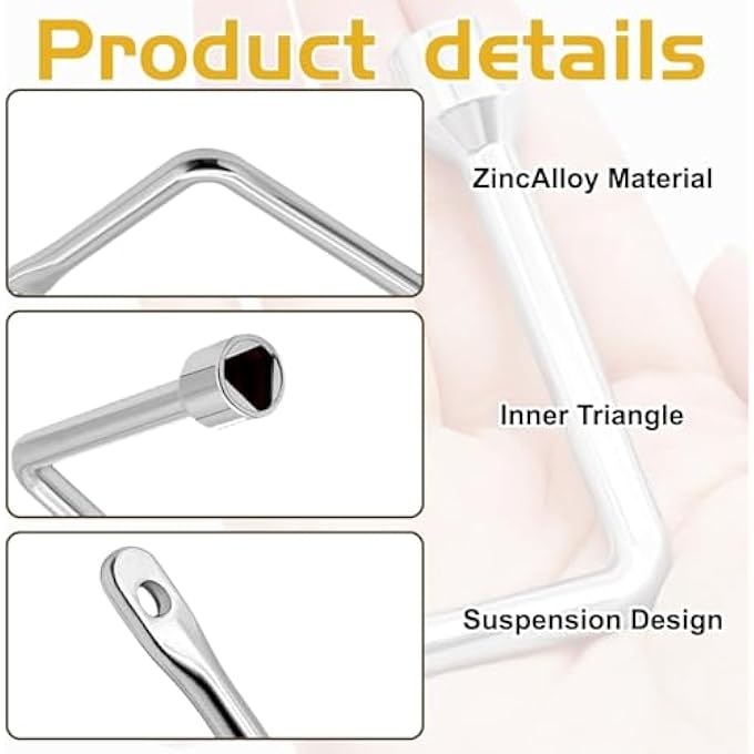 2PCS TRIANGLE KEY, DURABLE ZINC ALLOY L-TYPE BIN KEY FOR GAS METER, ELEVATOR, AND UTILITY ACCESS POINTS - Image 3