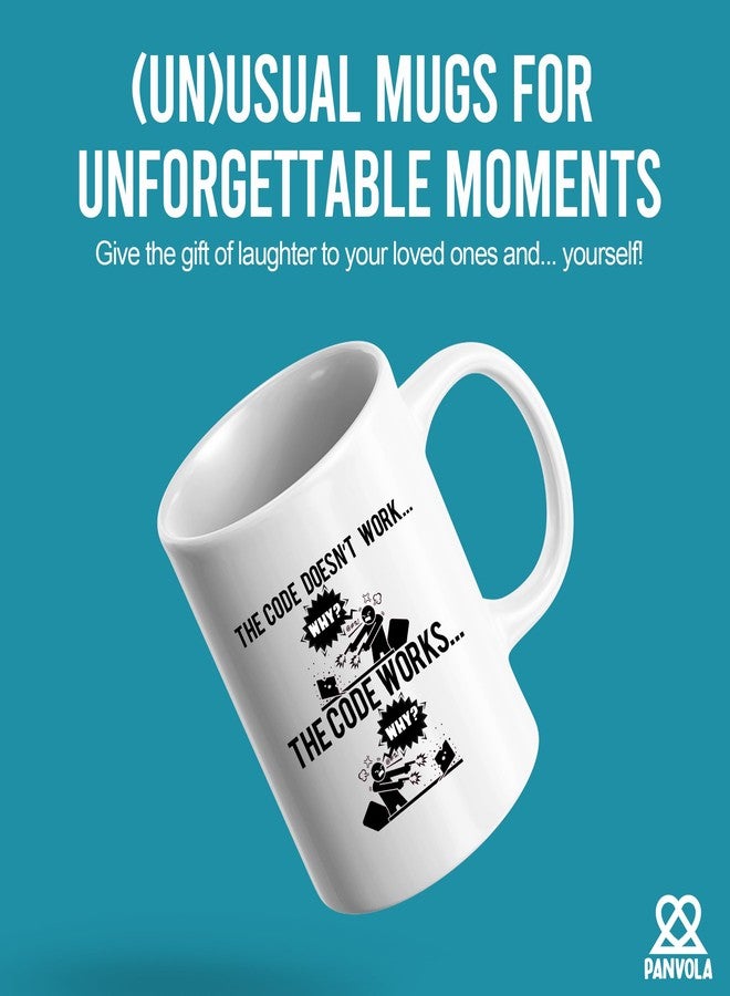 Panvola Code Works Why Funny Programmer Gifts Coffee Mug Humor Gift Idea For Computer Programmers Coders Computer Engineer 11oz Novelty White Coffee Cup - Image 2