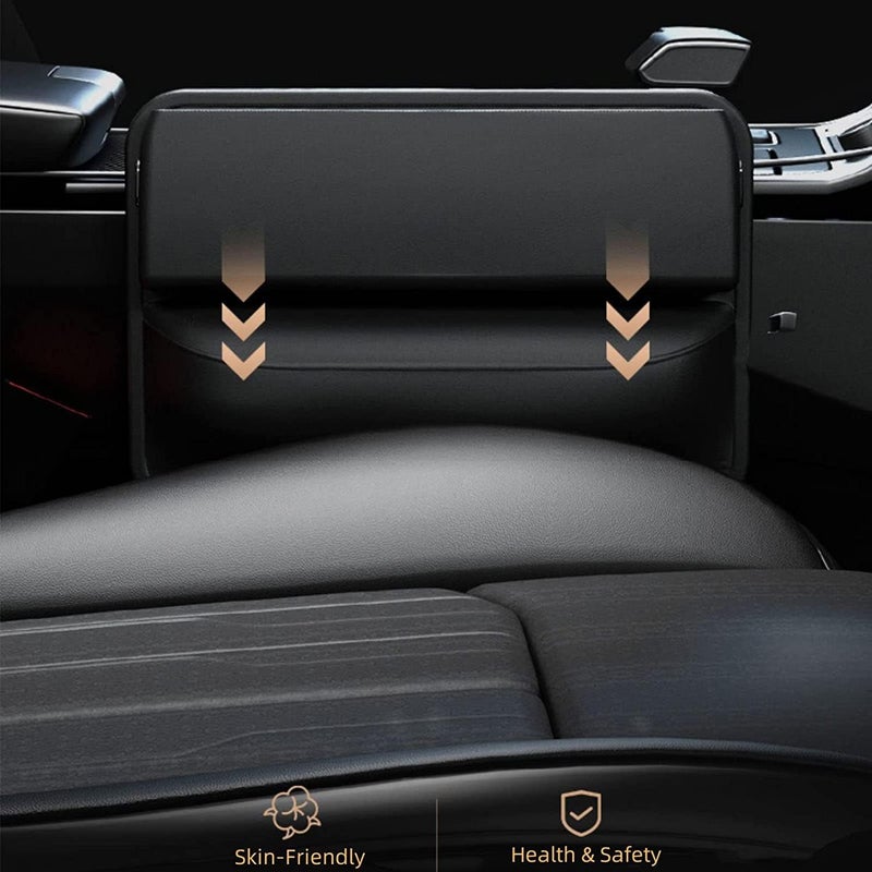 Car Seat Gap Filler, Leather Car Box Organizers and Storage Front Seats Interior Automotive Essentials, Car Accessories for Phones, Glasses, Keys, Cards, Black, 1 Pcs - Image 5