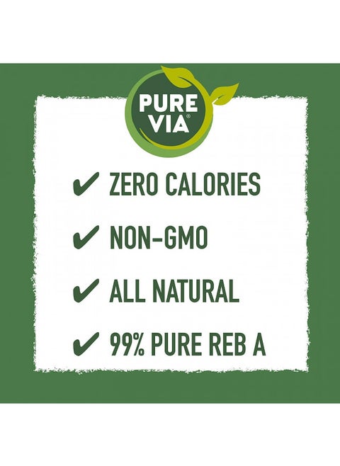 PURE VIA Stevia Sweetener Packets, Sugar Substitute, Natural Sweetener, No Erythritol, Zero Calorie Natural Sweetener Packets, 40 Count (Pack of 12)