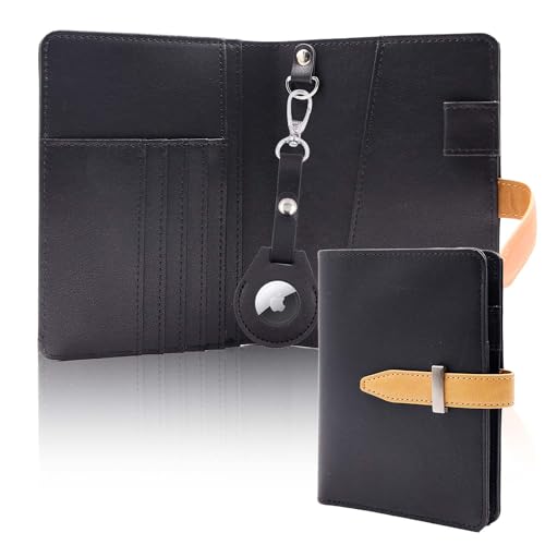Deziliao Passport wallets, Mulit-purpose RFID Blocking Passport Holder AirTag Wallet, Travel Wallet（Black） - Image 1