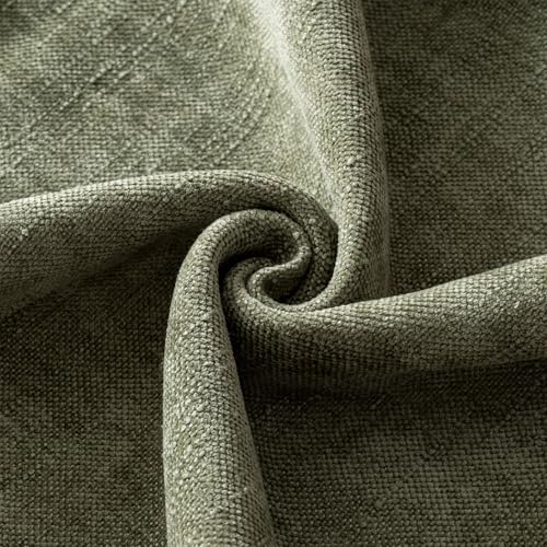 ANRODUO Pack of 2 Decorative Textured Throw Pillow Covers Soft Olive Green Square Accent Solid Chenille Cushion Cover Cozy Farmhouse Pillow Case for Couch Sofa Bed Living Room Summer Decor 18x18 Inch - Image 3