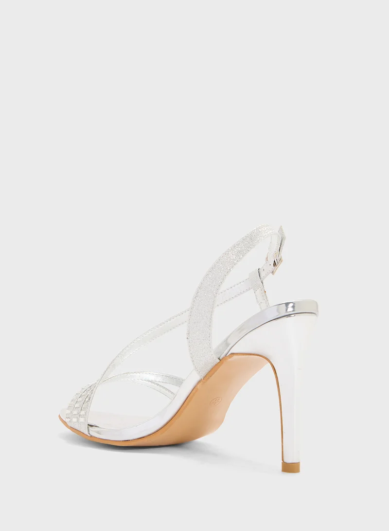 Spot-On Embellished Strap Occasion Sandal