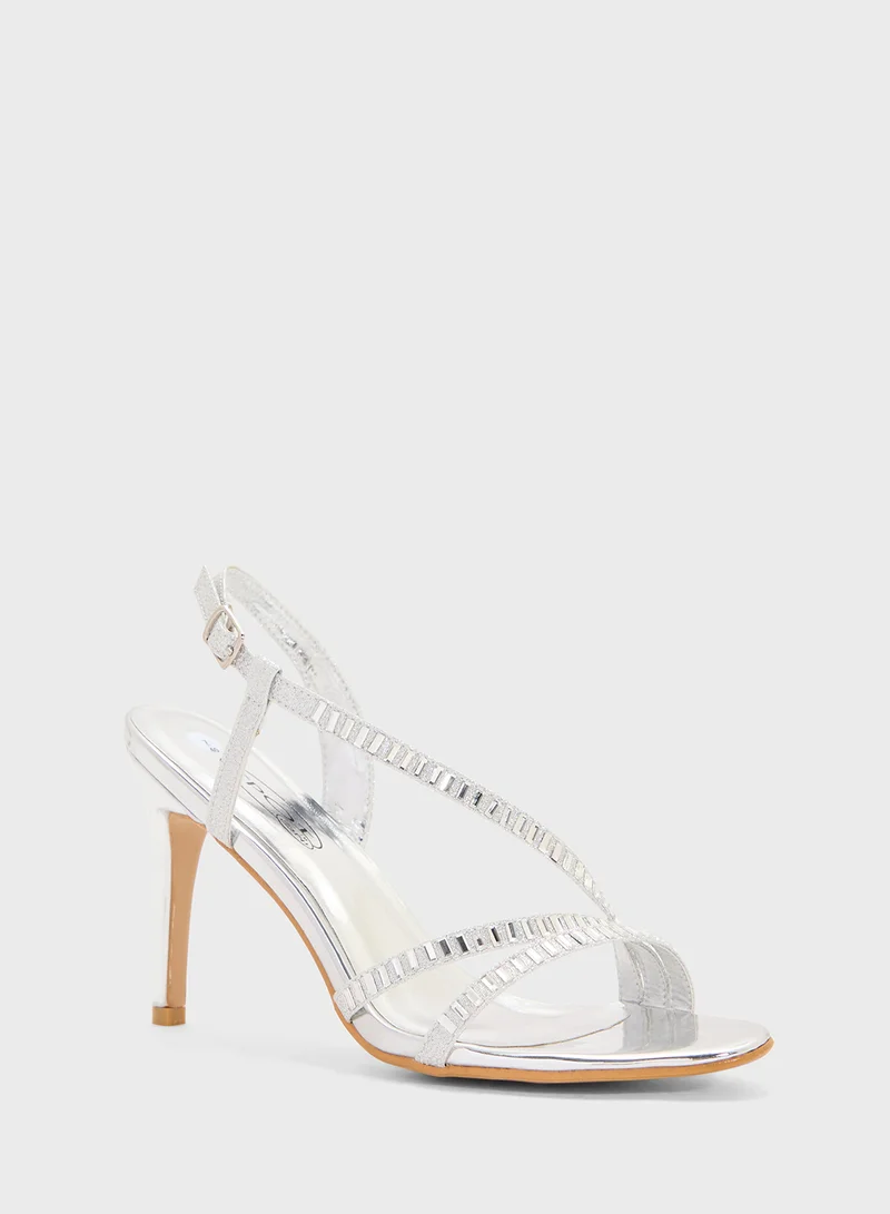 Spot-On Embellished Strap Occasion Sandal