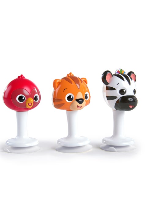 Rattle & Jingle Trio Take-Along Toy Rattle Set, Shake, Rattle & Won't Roll Away, Suction Cup Feet, Ages 3 Months+