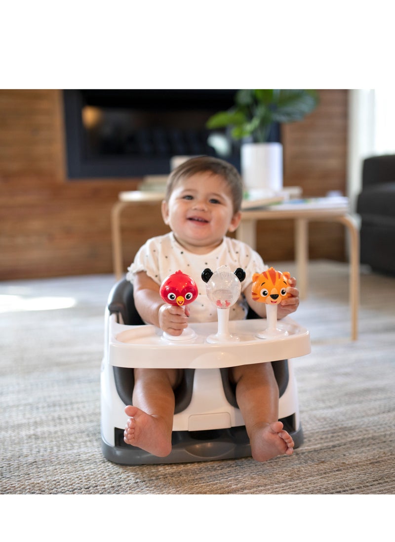 Rattle & Jingle Trio Take-Along Toy Rattle Set, Shake, Rattle & Won't Roll Away, Suction Cup Feet, Ages 3 Months+
