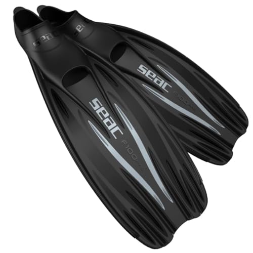 Seac F 100 PRO Ultra Light Underwater Full Foot fin for Diving and Snorkeling Made in Italy Black 78 - Image 1