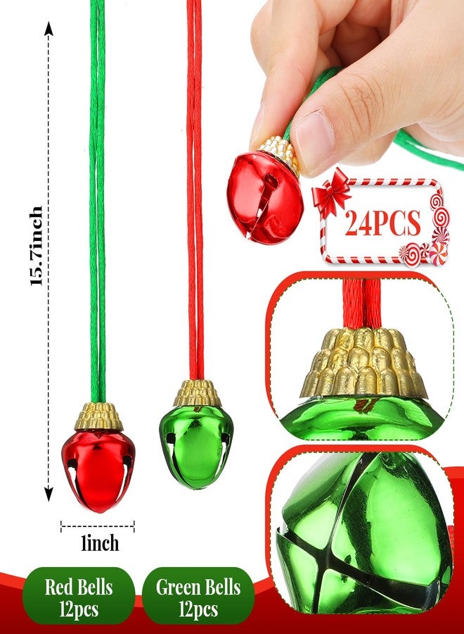 فيسينبال مجموعة فيسينبال المكونة من 24 قطعة من قبعات سانتا مع 24 قطعة من قلادات أجراس عيد الميلاد، قبعة وقلادة لمستلزمات حفلات عيد الميلاد (ألوان زاهية) - Image 5