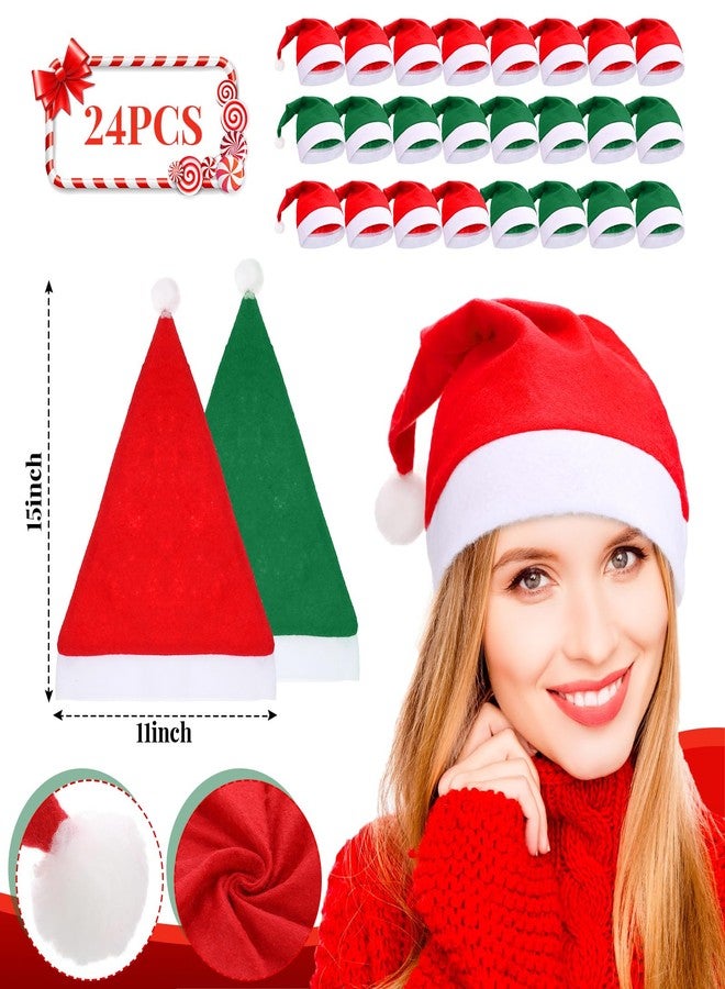 فيسينبال مجموعة فيسينبال المكونة من 24 قطعة من قبعات سانتا مع 24 قطعة من قلادات أجراس عيد الميلاد، قبعة وقلادة لمستلزمات حفلات عيد الميلاد (ألوان زاهية) - Image 3