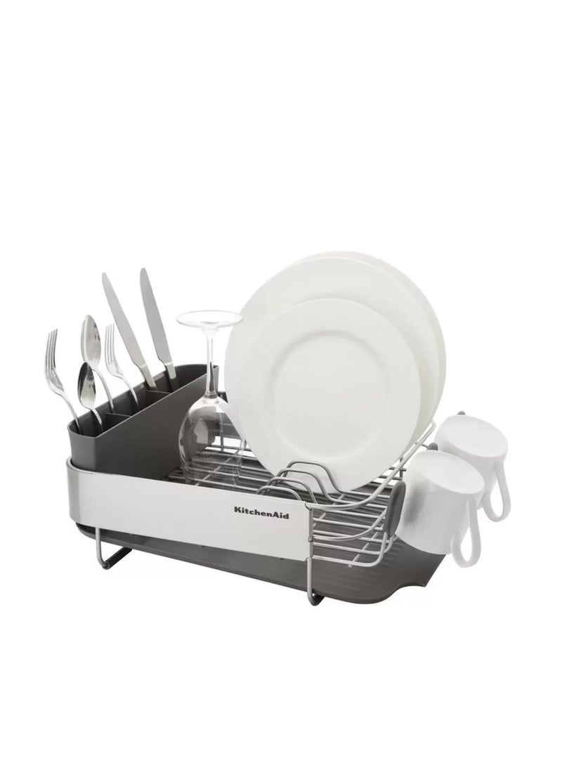 KitchenAid - KitchenAid Compact Dish Drying Rack With Stainless Steel Panel - Grey (16 in X 12.6 in x 6.2 in) - Image 1