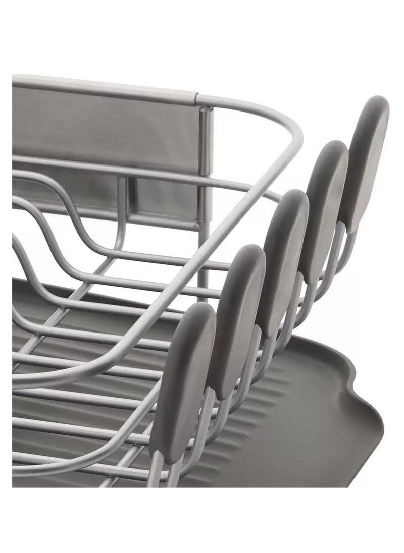 KitchenAid - KitchenAid Compact Dish Drying Rack With Stainless Steel Panel - Grey (16 in X 12.6 in x 6.2 in) - Image 1