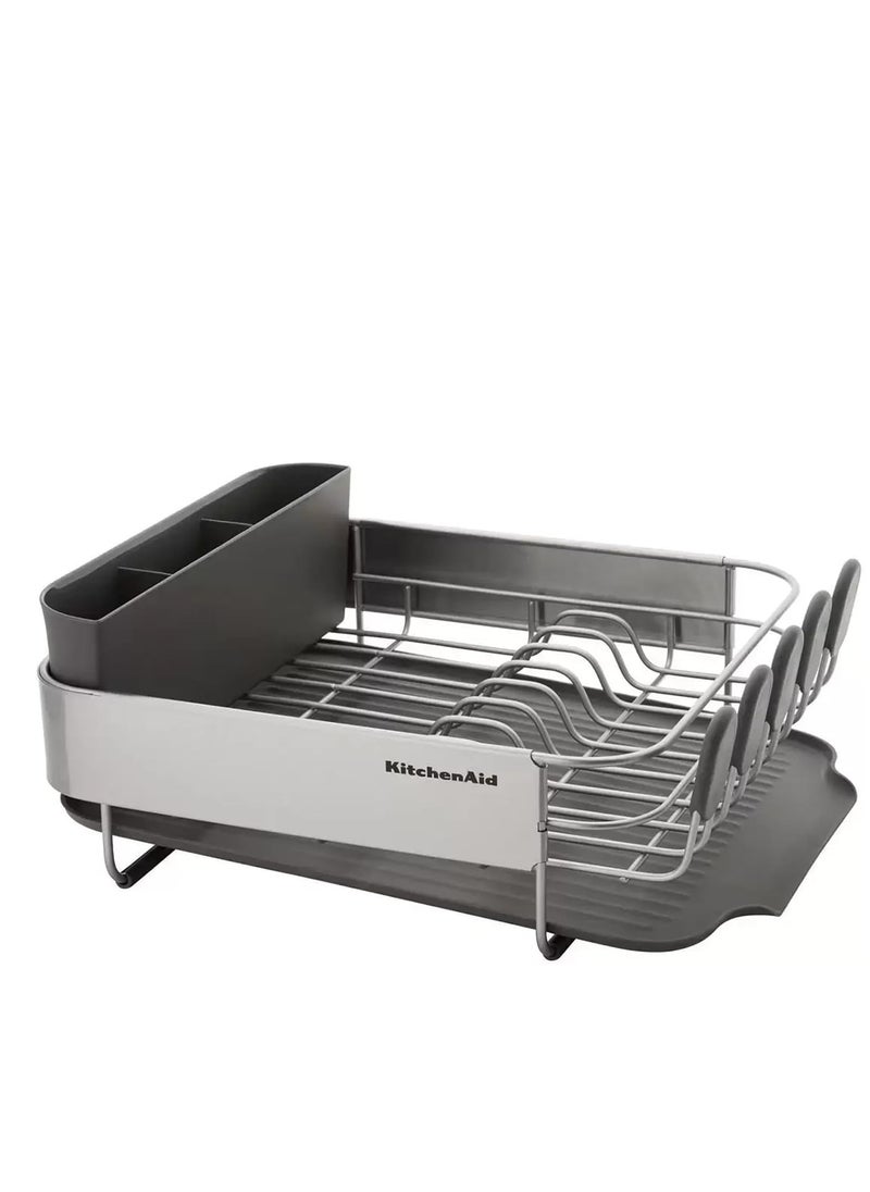 KitchenAid - KitchenAid Compact Dish Drying Rack With Stainless Steel Panel - Grey (16 in X 12.6 in x 6.2 in) - Image 1