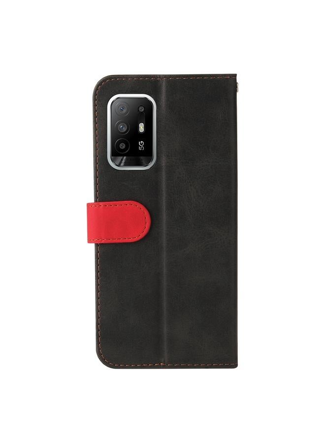 S-TOP Case For OPPO A94 5G/F19 Pro+ 5G/Reno5 Z/A95 5G Business Stitching-Color Horizontal Flip PU Leather Case with Holder & Card Slots & Photo Frame & Lanyard - Image 3