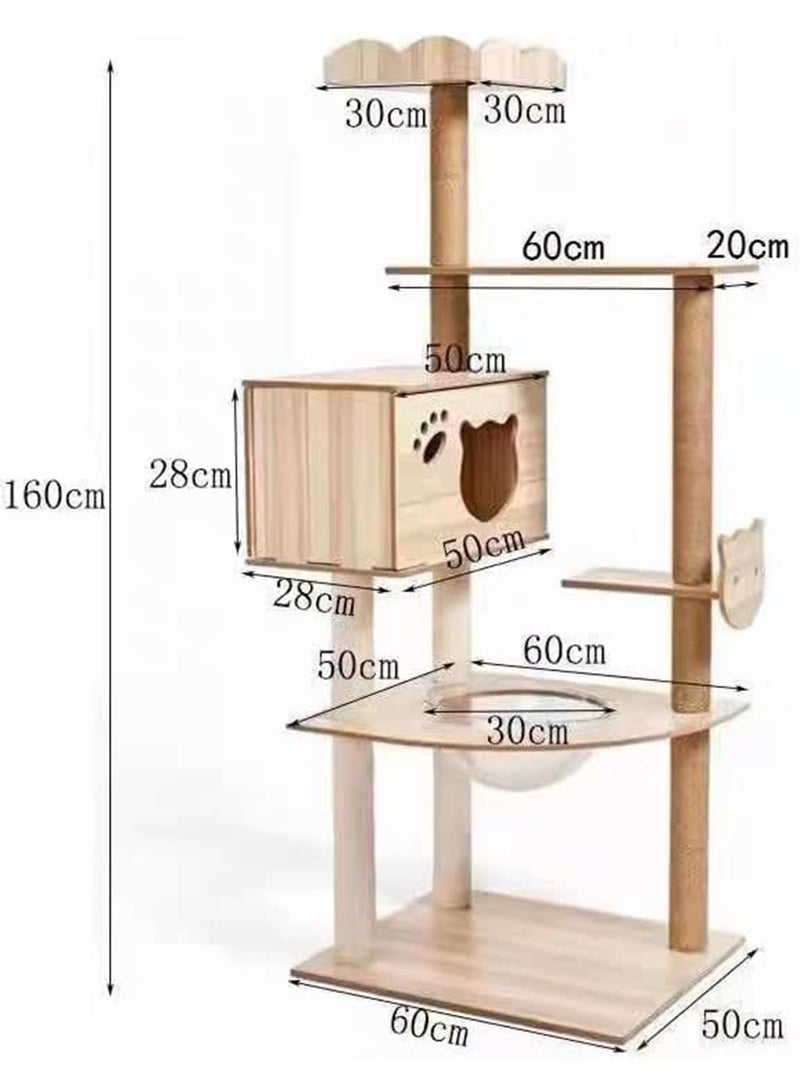 GT-Wheel Cat Condo Tower with Sisal Scratching Post MultiLevel Cat Tree Cat Play House and Rest Place for Indoor Cats and Pets - Image 2