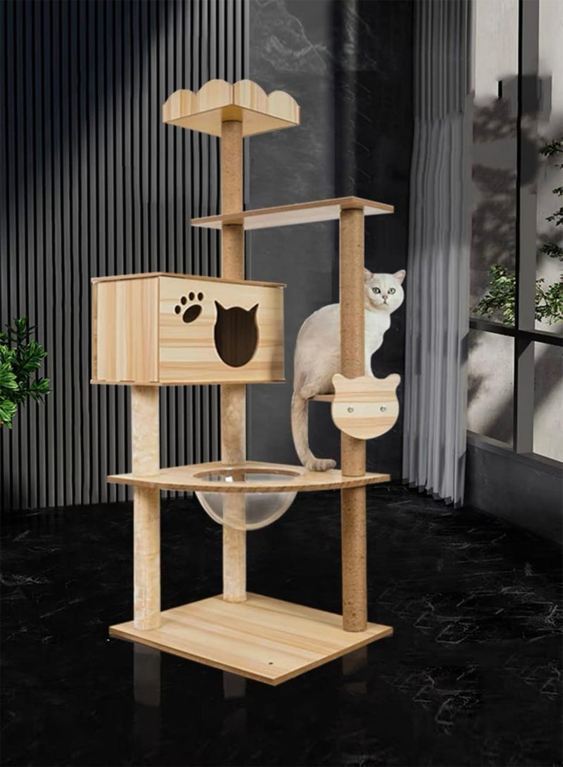 GT-Wheel Cat Condo Tower with Sisal Scratching Post MultiLevel Cat Tree Cat Play House and Rest Place for Indoor Cats and Pets - Image 5