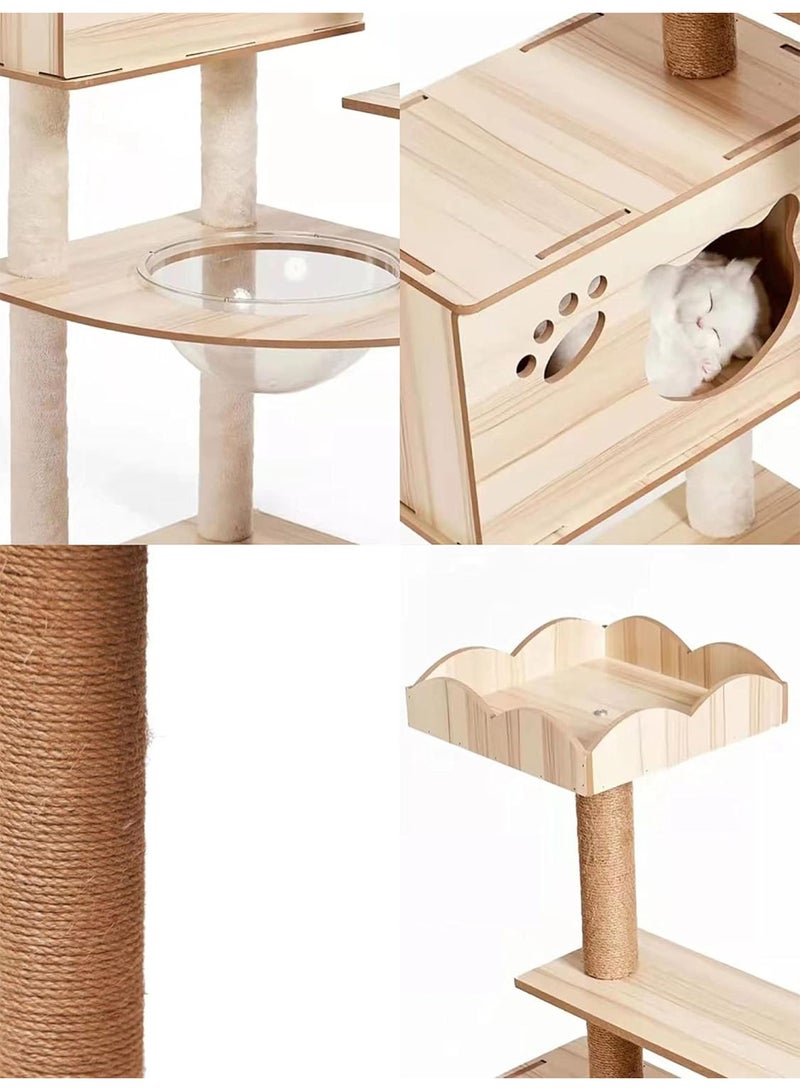 GT-Wheel Cat Condo Tower with Sisal Scratching Post MultiLevel Cat Tree Cat Play House and Rest Place for Indoor Cats and Pets - Image 3