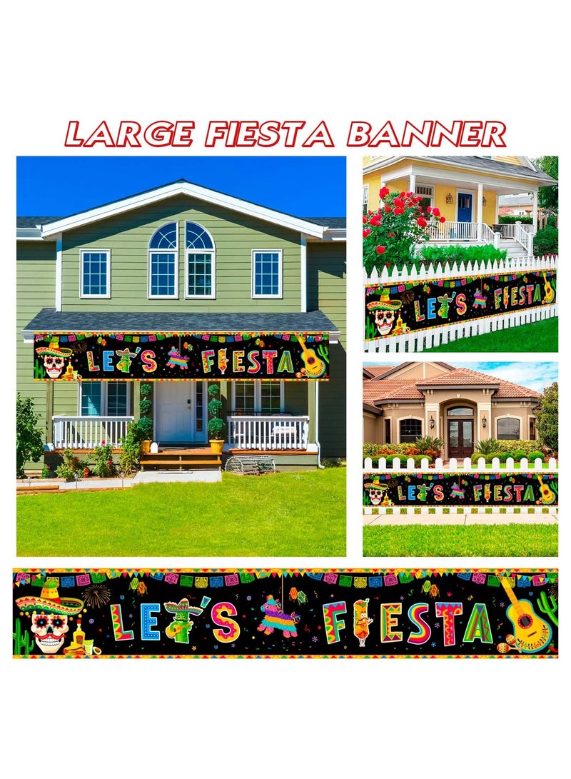 FRUITFUL PARTY 300cm×50cm Mexican Fiesta Yard Banner Party Decorations, Carnival Party Banner, 118"× 19.6" Cinco De Mayo Yard Sign for Mexican Fiesta Decoration Supplies - Image 2