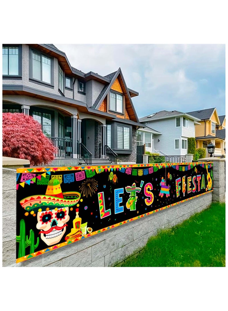 FRUITFUL PARTY 300cm×50cm Mexican Fiesta Yard Banner Party Decorations, Carnival Party Banner, 118"× 19.6" Cinco De Mayo Yard Sign for Mexican Fiesta Decoration Supplies - Image 5