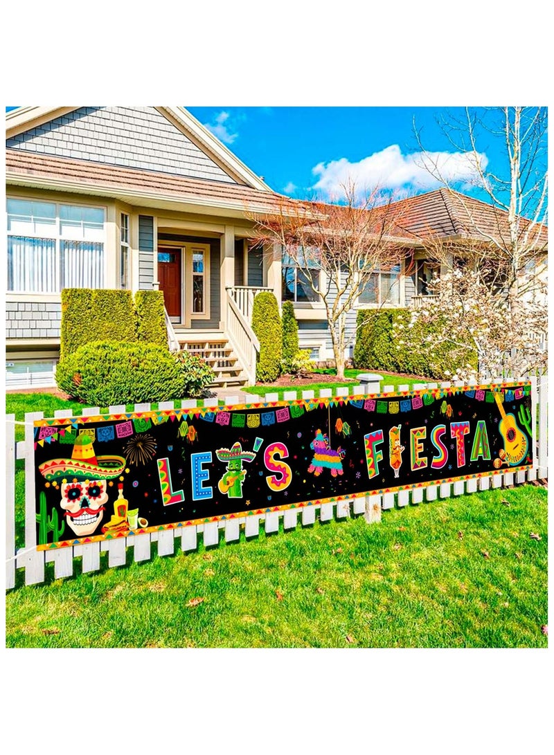 FRUITFUL PARTY 300cm×50cm Mexican Fiesta Yard Banner Party Decorations, Carnival Party Banner, 118"× 19.6" Cinco De Mayo Yard Sign for Mexican Fiesta Decoration Supplies - Image 4