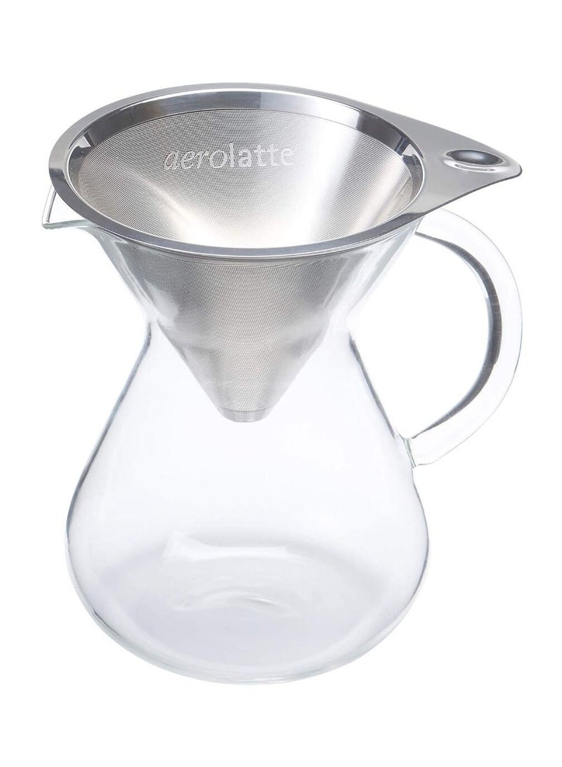 Aerolatte Drip Coffee Brewer With Microfilter Clear And Silver 12oz