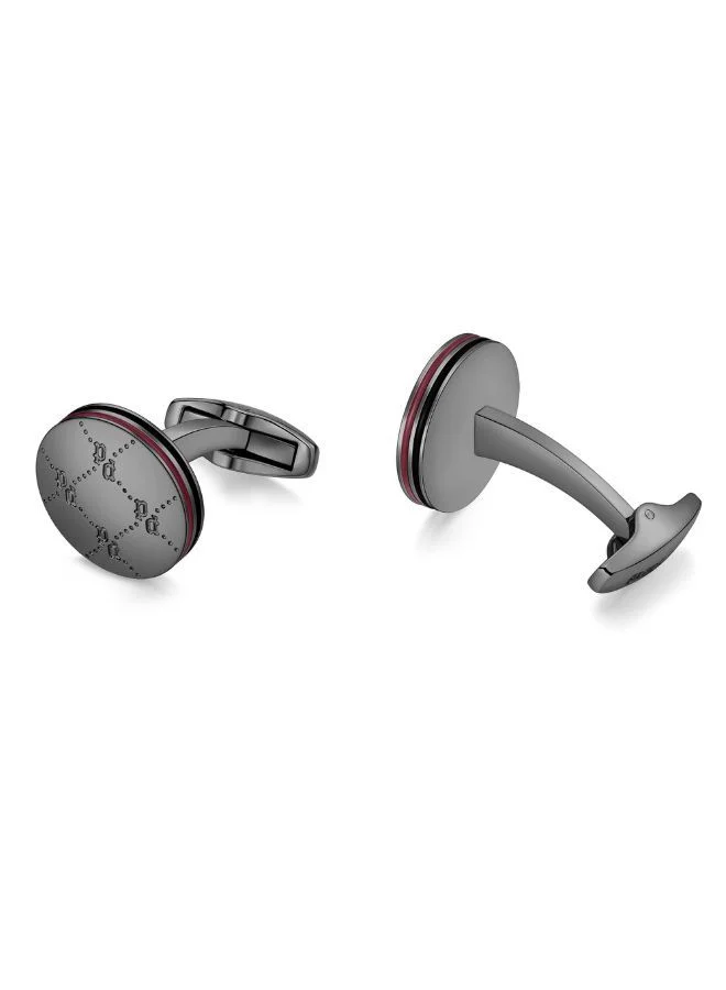 Police Black Iconic Monogram Cufflinks For Men Black Metal Plated for Men | Best Price UAE