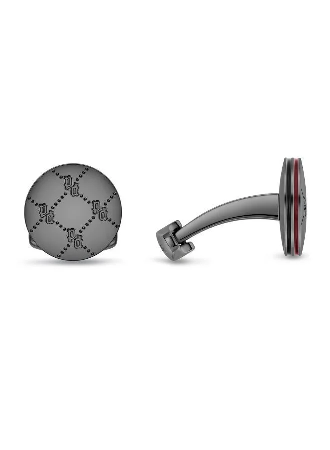 Police Black Iconic Monogram Cufflinks For Men Black Metal Plated for Men | Best Price UAE
