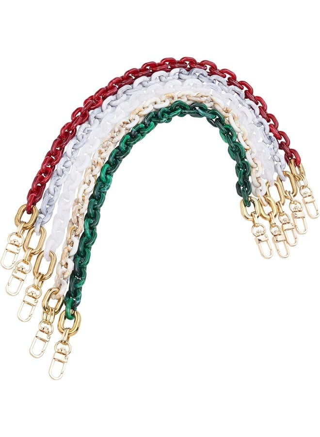 5 Colors 20" Handbag Purse Straps, Bag Handle Chains Acrylic Shoulder Clutches Straps Bag Handle Replacement Decoration Chains with Clasps for Purse Making Accessory Decoration, 5 PCS/Set  - Image 1